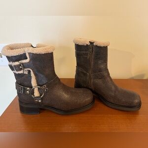 Steve Madden Brixton Ankle Moto Bootie Boots NWT size 9 brown